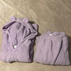 SHEIN Lavender Fleece Hoodie Set Kids